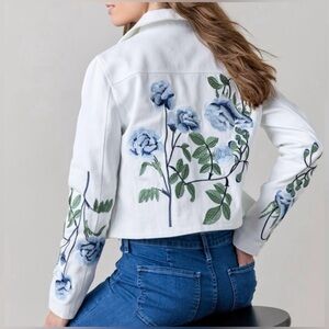 Cassidy White Embroidered Jean Jacket